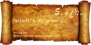 Spisák Ágnes névjegykártya